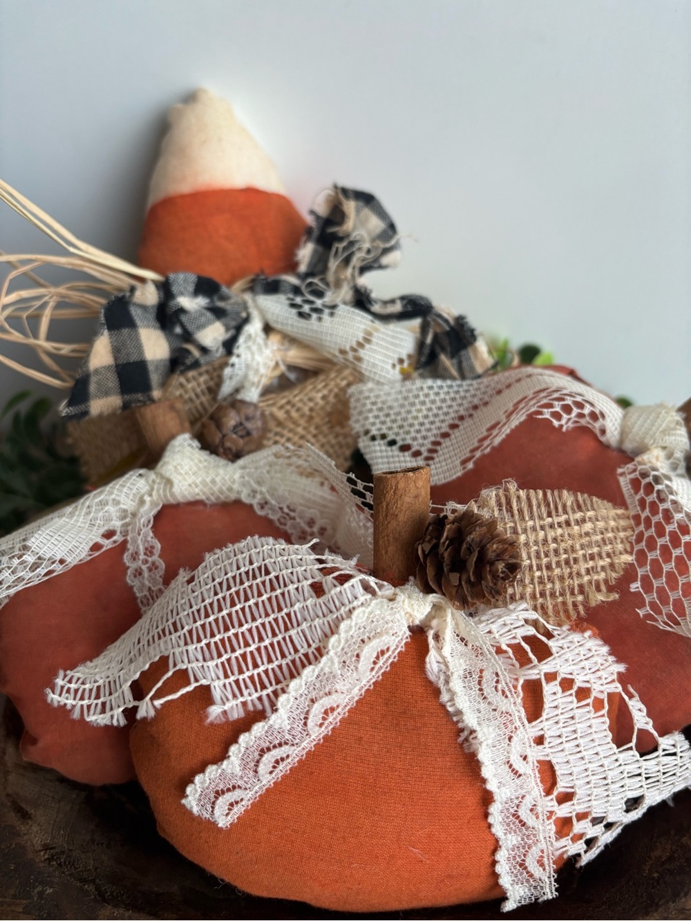 Rustic Farmhouse Pumpkin Bowl -Fillers Fall Accents Set 3 NEW Custom Final Sale